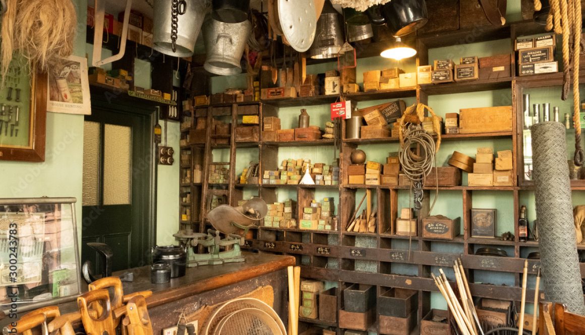 Old fashioned Victorian shop at Black Country Museum Stafford England UK