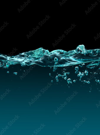 Waterline. Healthy and Fresh Water with oxygen bubbles